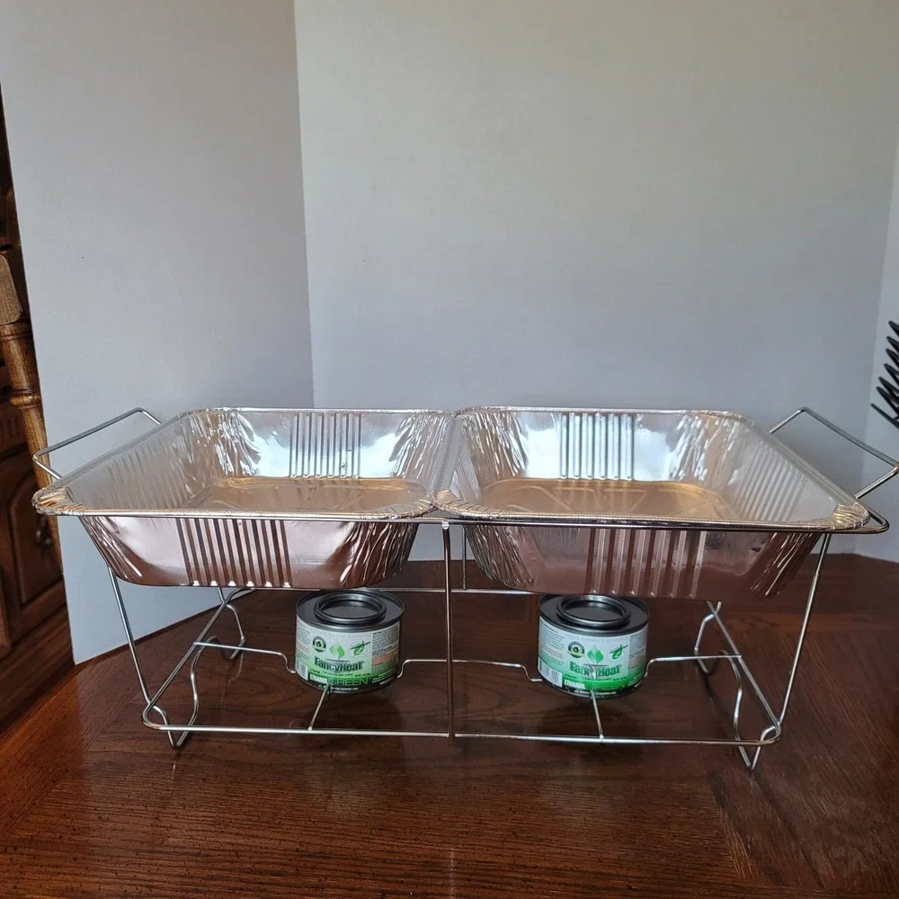 Disposable Chafing Dish Buffet Food Warmer Half Foil Pans Wire Racks Fuel Cans